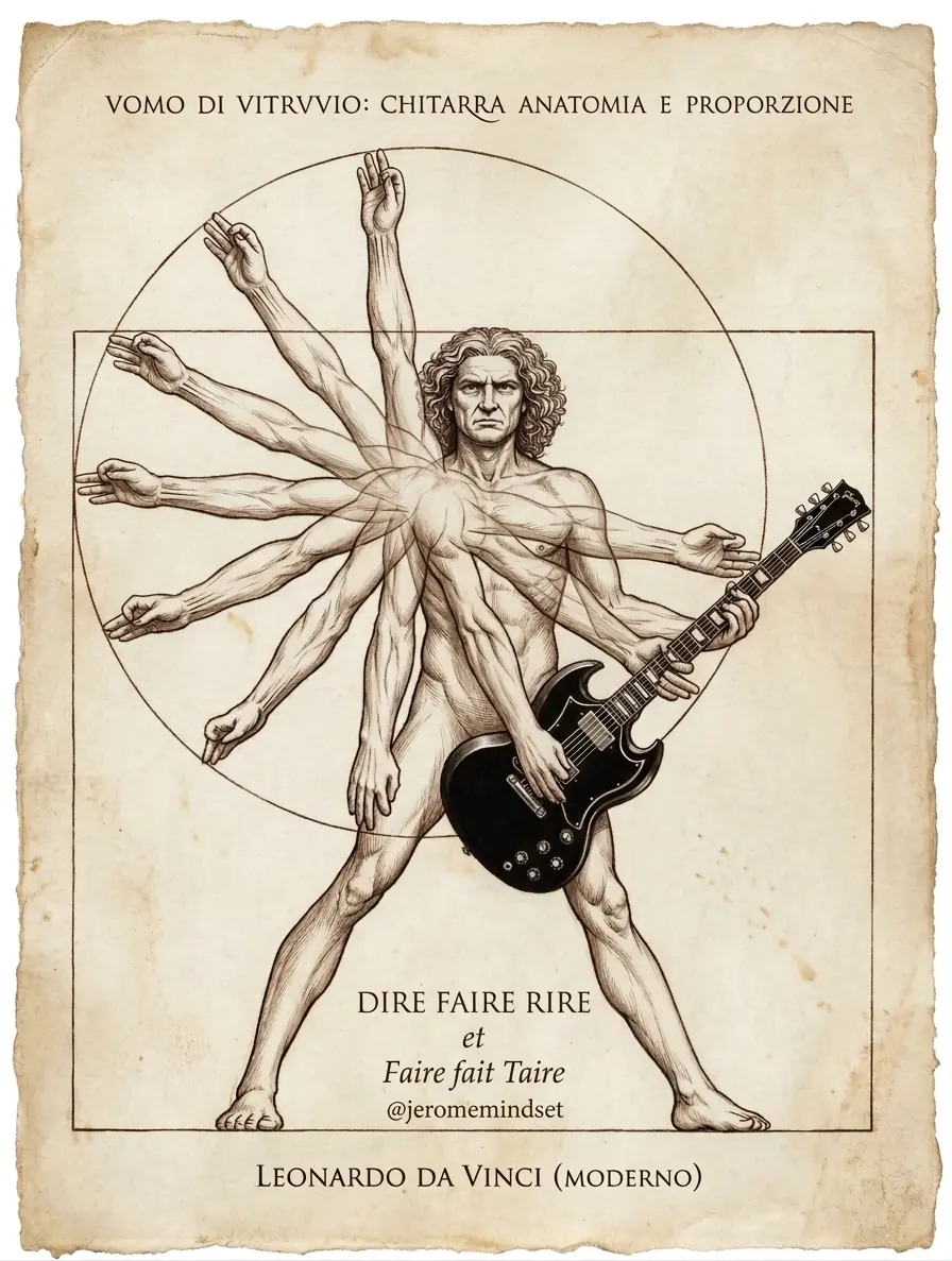Vomo di Vitruvio — Chitarra, anatomia e proporzione par Jérôme Mindset